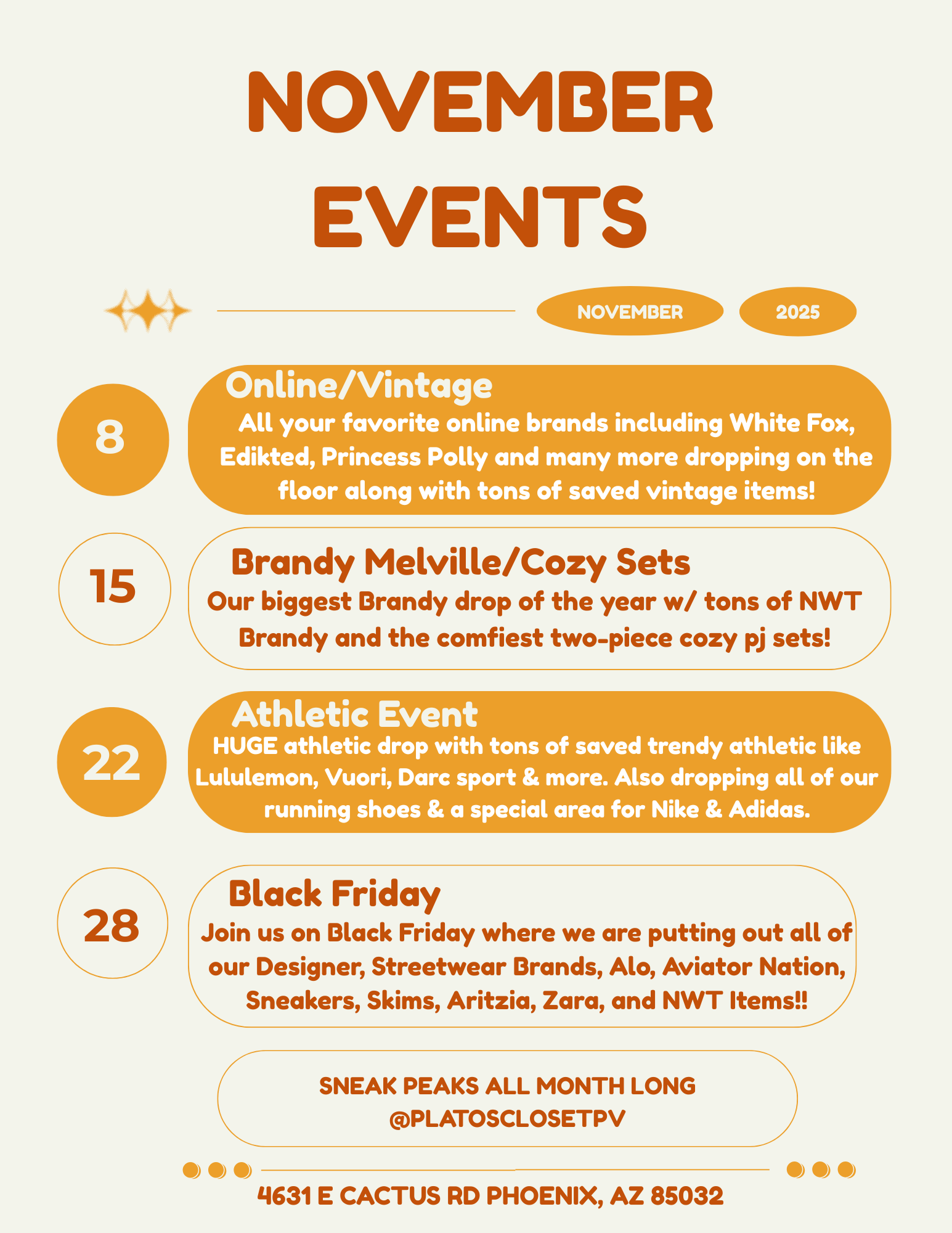 November Events and Promotions